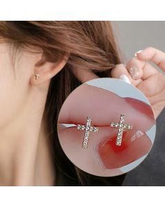 2024 New Fashion Stainless Steel Cross Earrings Product Temperament All Match Birthday Anniversary Earrings Small Gift