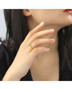 Fashion Parallel Double Thin Hollow Heart Stainless Steel Titanium Steel Ring