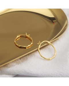 S925 Sterling Silver INS Simple Niche Irregular Convex Earrings