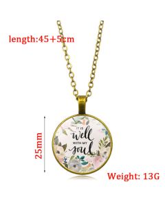 It is well with MY Soul Time Gemstone Necklace Retro Sweater Chain