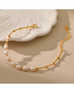 Pearl Gold Round Bead Copper Chain