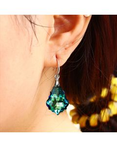 Ladies S925 Silver Needle Crystal Earrings Color