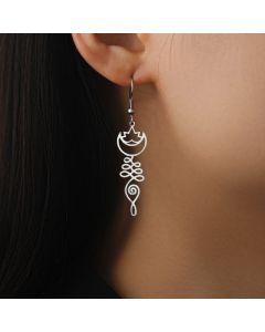 Temperament Wild Simple Moon Ring Earrings