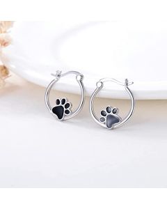Black Epoxy Cute Animal Cat Claw Stud Earrings