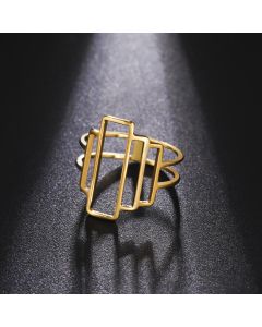 Geometric Building Shape Stainless Steel Ring