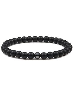6mm Beaded Bracelet Volcanic Rock Lava Malachite White Turquoise Frosted Agate