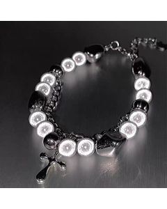 Fashion Jewelry Double-layer Reflective Pearl Cross Bracelet