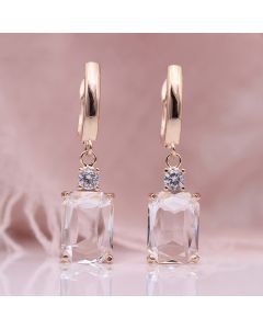 Square Long Earrings Women Natural Zirconium Earrings Earrings