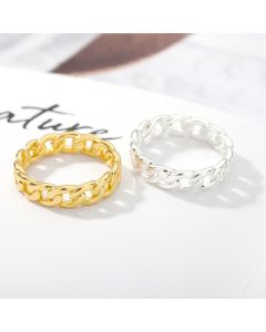 Cuban Chain Ring Plating Real Gold Trend Men's Ring