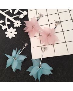Petal Earrings New Fashion Summer Lotus Eternal Laminate Flower Earrings Women's Long Earrings
