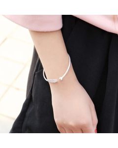 Meticulous Simple Nostalgic Retro Feather Silver Bracelet Small Bracelet For Women