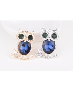 High-end Exquisite Handmade Owl Crystal Glass Brooch