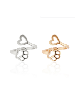 New European And American Love Dog Print Ring
