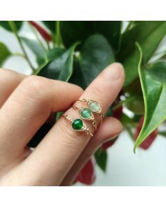 Green Emerald Healing Crystal Gemstone Ring