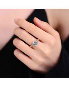 2 Karat High Carbon Stone Popular Ring Women's Simple