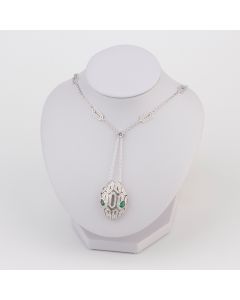 Short Snake Head Necklace With Zircon Pendant
