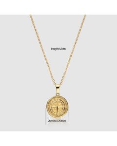 Stainless Steel Compass Compass Hip Hop Pendant Necklace