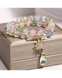 Crystal Super Girl Mori All-match Double-layer Bracelet