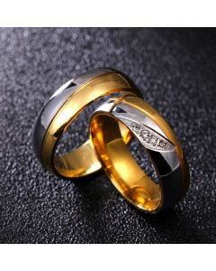 Explosive Diamond-studded Titanium Steel Couple Ring