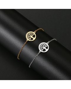 Geometric Round Hollow Tree Of Life Bracelet