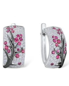 Female plum branch earrings