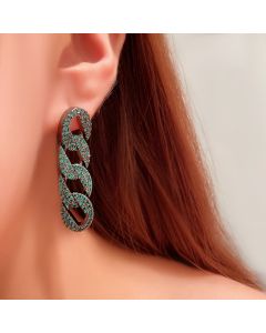 European And American Color Chain Earrings Trendy And Simple