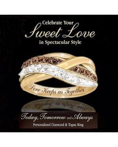 Romantic Fashion Letter Ring Diamond Engagement Gift