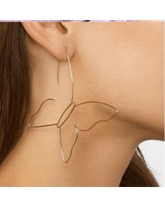 Butterfly Line Large Retro Women's Gold Earrings Jewelry