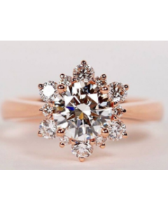 Trend diamond-studded diamond ring
