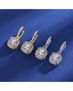 Fashion Long Square Zircon Earrings Women's