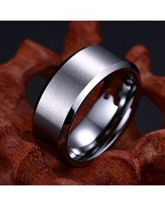 8mm Glossy And Simple Stainless Steel Ring For Men