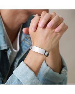 Vnox BEST DAD Bracelets For Men, 15mm Customize Stainless