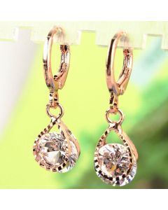 High-end Water Drop Copper Zircon Earrings