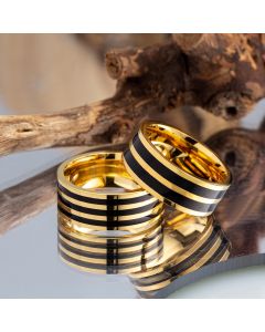 Couple Women's Titanium Steel Ring Gold-plated Non-fading