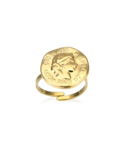 Women's Ring Personality Golden Retro Adjustable Irregular