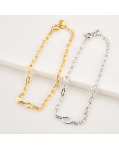 Rectangular Chain Horse Eye Long Bracelet