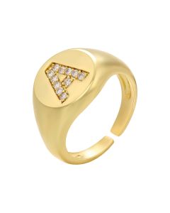 Adjustable Wide Face Diamond 26 English Letters