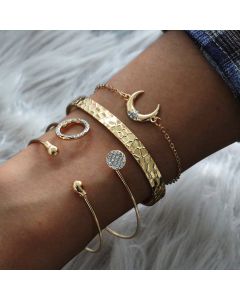 Water Drop Bracelet Crescent Set 4piece Bracelet Female