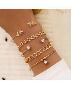 Women's Fashion Beaded Bracelet 5-piece Set