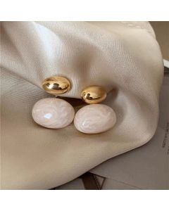 European And American Retro Affordable Luxury Fashion Drip Glazed Oval Earrings