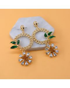 Crystal Flower Exaggerated Atmosphere Earrings