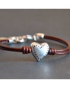 Bohemian Style Heart-shaped Multi-part Bracelet Leather Rope Retro Minimalist