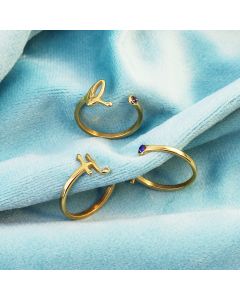European And American Style Stainless Steel Capital Letter Diamond Ring