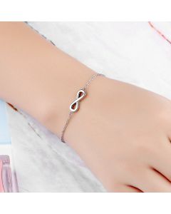 Infinite 8 Words Simple Titanium Steel Rose Gold Plated Bracelet