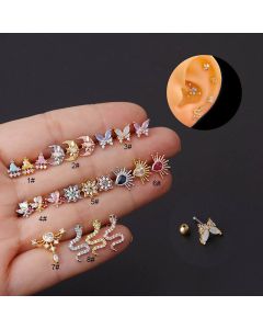 Ladies Fashion Piercing Screw Stud Earrings
