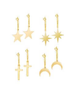 Fashion Cross Pendant Stainless Steel Earrings