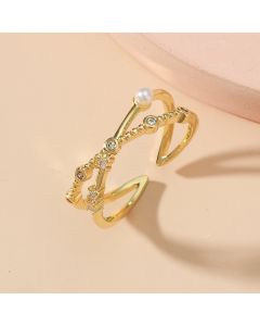 Hollow Birthday Crystal Individual Packaging Geometric Type Extremely White Ring