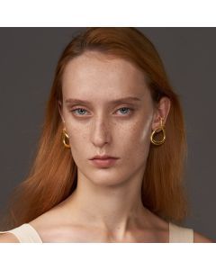 Personality Geometric Type Women'S Gold Simple Texture Earrings Ear Bone Clip