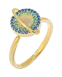 Rotating Colored Diamond Ring Female Ins Net Celebrity Explosion Design Sense