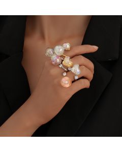 Trendy Personality Adjustable Diamond Color Light Ring